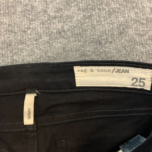 Rag & Bone Jeans Womens 25 Coated Black Stretch Denim Skinny Ankle Cotton Blend - Picture 4 of 11